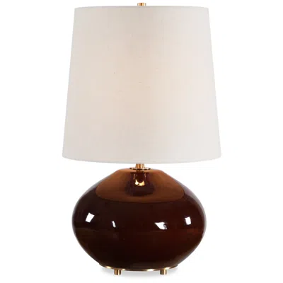 Uttermost Allemand 19 3/4" Dark Ruby Ceramic Table Lamp In Brown