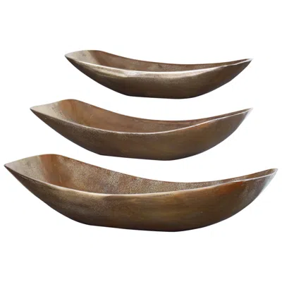 Uttermost Anas Antique Brass Decorative Metal Bowls Set Of 3