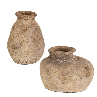 Uttermost Anchient Echos Set Of 2 Vases In Brown
