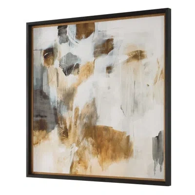 Uttermost Ancient Story Framed Abstract Print In Blue;black;brown;white;gray;yellow;orang