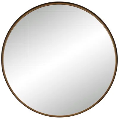 Uttermost Andi Black And Gold 34" Round Wall Mirror