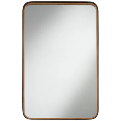 Uttermost Andi Gold & Black 24" X 38" Rounded Edge Wall Mirror