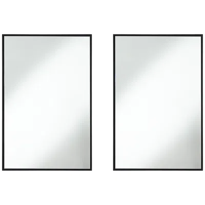 Uttermost Andrew Black 24" X 36" Rectangular Wall Mirrors Set Of 2