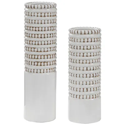 Uttermost Angelou White Ceramic Vase Set Of 2