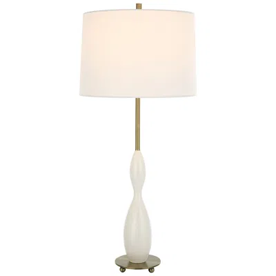 Uttermost Annora 34" High Modern Textured White Ceramic Table Lamp