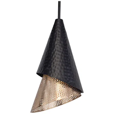 Uttermost Apollo 10" Wide 1 Lt Black And Gold Metal Pendant