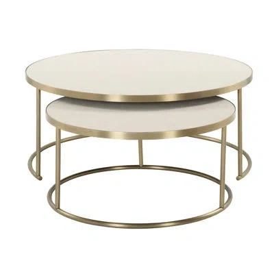 Uttermost Aragon Nesting Coffee Tables Set/2 In Beige