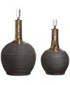 Uttermost Arnav 2-pc. Matte Black Bottle Set