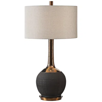 Uttermost Arnav 32 1/4" Bronze And Textured Black Ceramic Table Lamp