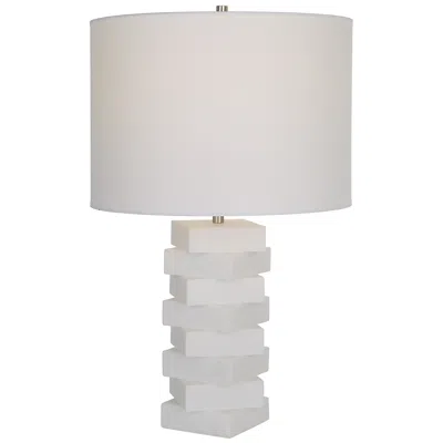 Uttermost Ascent 23" High Ivory Stacked Stone Accent Table Lamp