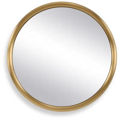Uttermost Atkinson Antique Brass 35" Round Wall Mirror In Gold