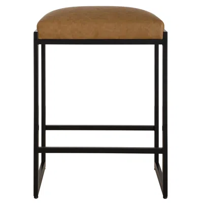 Uttermost Atticus 25 3/4" Brown And Black Counter Stool