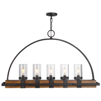 Uttermost Atwood 51" Wide Bronze Black 5-light Linear Island Pendant