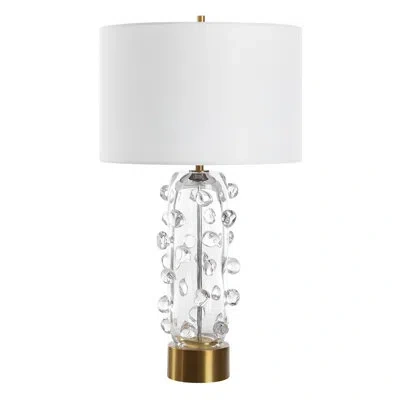 Uttermost Aura Clear Glass Table Lamp In Gold;clear
