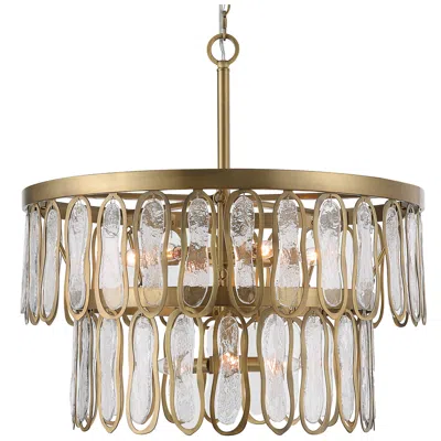 Uttermost Aurelie 28" Modern Antique Brass 9-light 2-tier Pendant