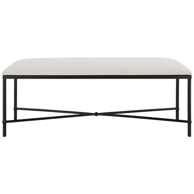 Uttermost Avenham 50 1/2" Wide White Fabric Accent Bench