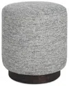 Uttermost Avila Tweed Round Ottoman In Gray