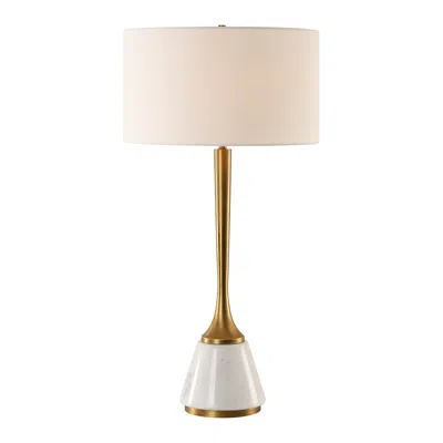 Uttermost Avola 32" High White Marble And Antique Brass Table Lamp