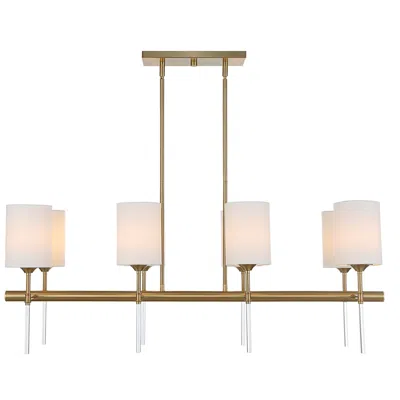 Uttermost Awyr 43 1/2"w Warm Brass 8-light Linear Chandelier