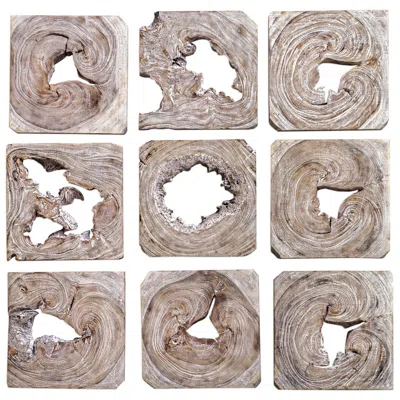 Uttermost Bahati 16" Wide 9-piece Wood Wall Art Set