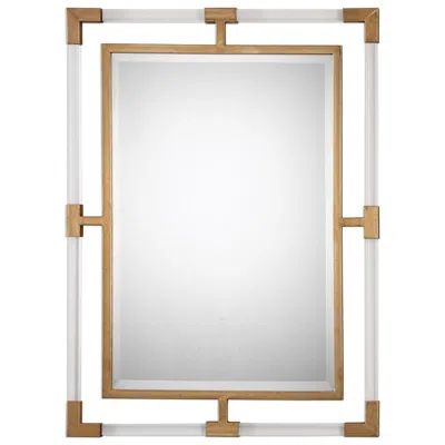 Uttermost Balkan Gold 28" X 37 3/4" Modern Luxe Wall Mirror In Brown
