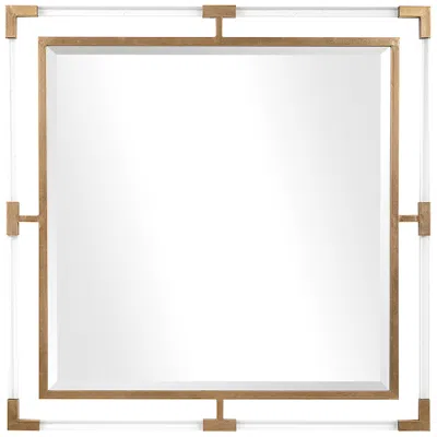 Uttermost Balkan Metallic Gold Leaf 40" Square Wall Mirror