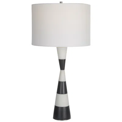 Uttermost Bandeau 29 1/2" Banded Black White Stone Table Lamp