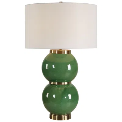 Uttermost Banner 28" Green Ceramic Table Lamp