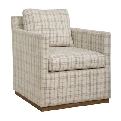 Uttermost Basie Casual Linen Swivel Chair In White