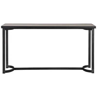 Uttermost Basuto 62" Wide Aged Steel Console Table With Light Gray Top