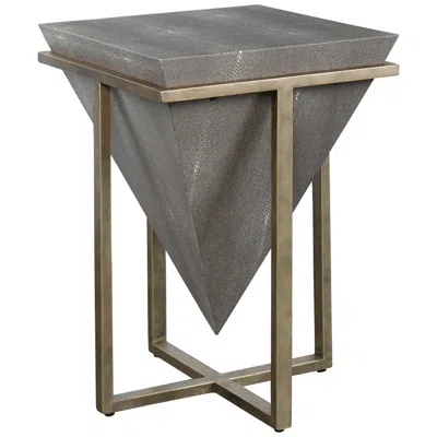 Uttermost Bertrand 18 1/4"w Gray Faux Shagreen Accent Table