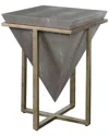 Uttermost Bertrand Shagreen Accent Table In Gray