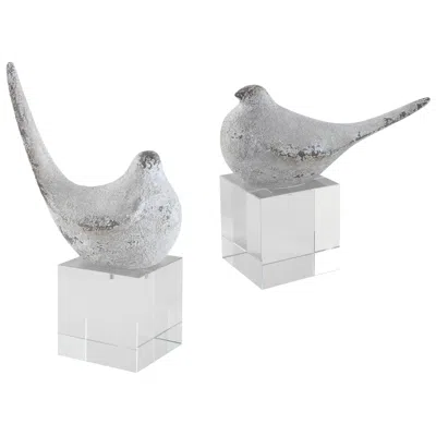 Uttermost Better Together 11" High Textured Silver Figurines Set Of 2