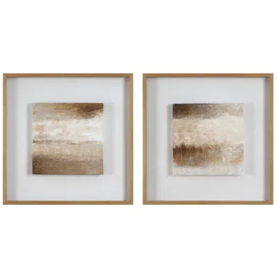 Uttermost Between Lines Set Of 2 Framed Hand Painted Canvases