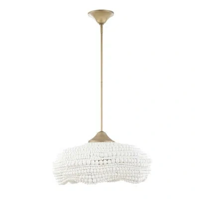 Uttermost Biddeford 5 Light White Beaded Pendant In Brushed Gold