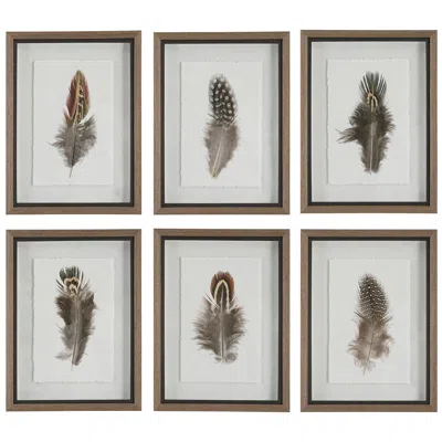 Uttermost Birds Of A Feather 20"h 6-piece Printed Framed Wall Art Set