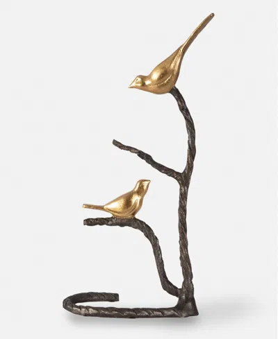Uttermost Birds On A Limb Sculpture In Gold