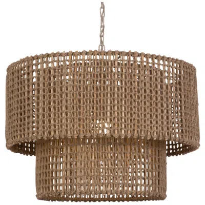 Uttermost Biswas 24" Wide Natural Jute Drum Pendant Light
