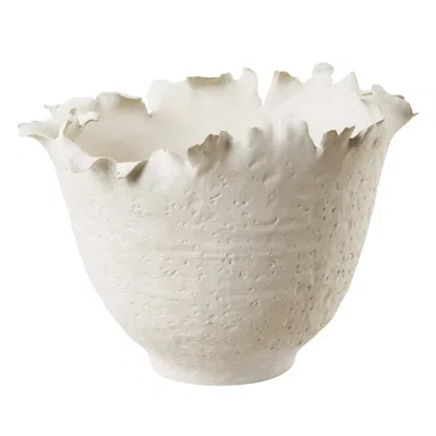 Uttermost Blossom 10" Tall Off White Ceramic Bowl