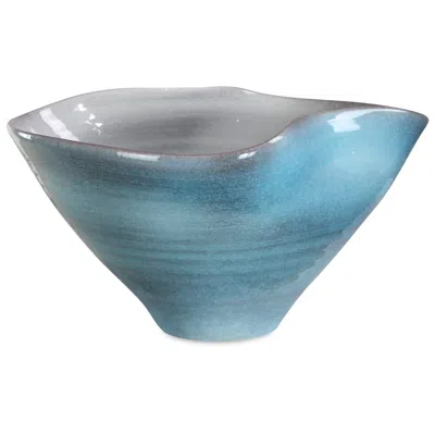 Uttermost Blue Crest  Porcelain Bowl