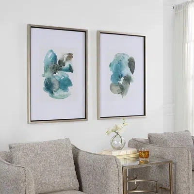 Uttermost Blueprints Watercolor - 2 Piece Single Picture Frame Painting Set