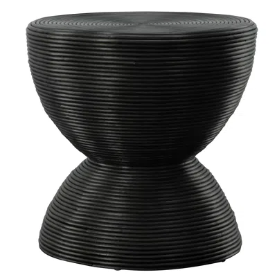 Uttermost Bongo 22" Wide Stained Black Rattan Round Side Table