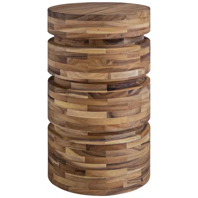 Uttermost Boone 12" Wide Natural Acacia Wood Drink Table