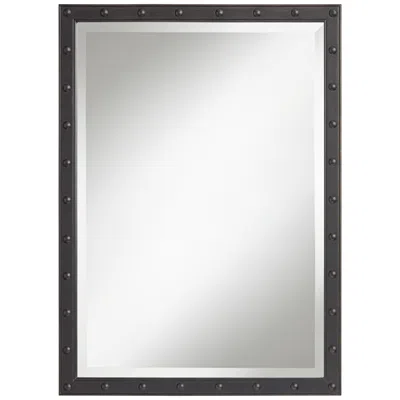 Uttermost Braddock 28" X 38" Rustic Industrial Black Frame Wall Mirror