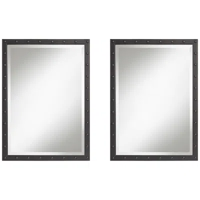 Uttermost Braddock Black 28" X 38" Rectangular Wall Mirrors Set Of 2