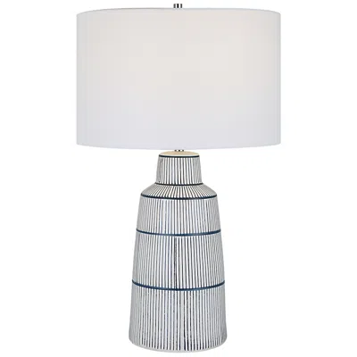 Uttermost Breton 28.5-in High White And Blue Ceramic Table Lamp