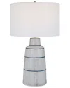 Uttermost Breton Nautical Stripe Table Lamp In Silver
