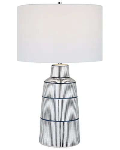 Uttermost Breton Nautical Stripe Table Lamp In Silver