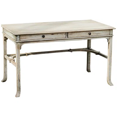 Uttermost Bridgely 52" Wide Aged White Finish Wood Writing Desk