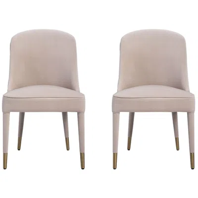 Uttermost Brie Armless Set Of 2 Champagne Chairs In Brown